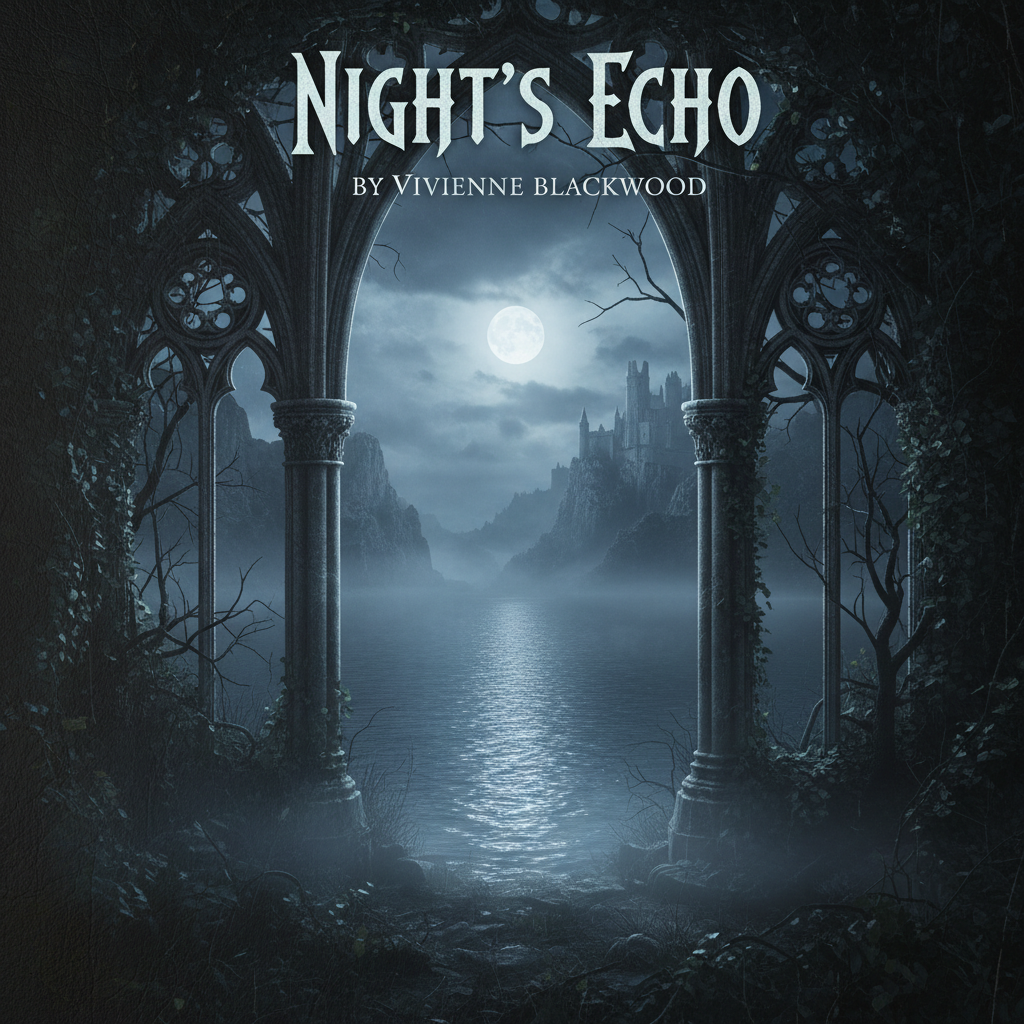 Dark literary book cover with water and light motifs, moody atmospheric tones