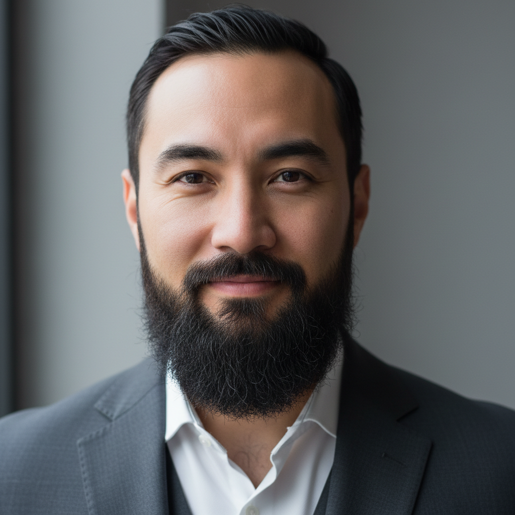 Asian businessman in suit looking professional and confident