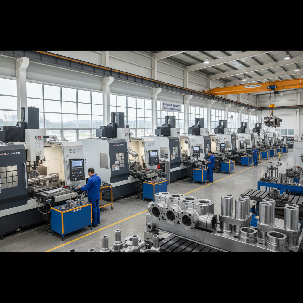Industrial equipment manufacturing with heavy machinery and fabricated steel components in bright factory