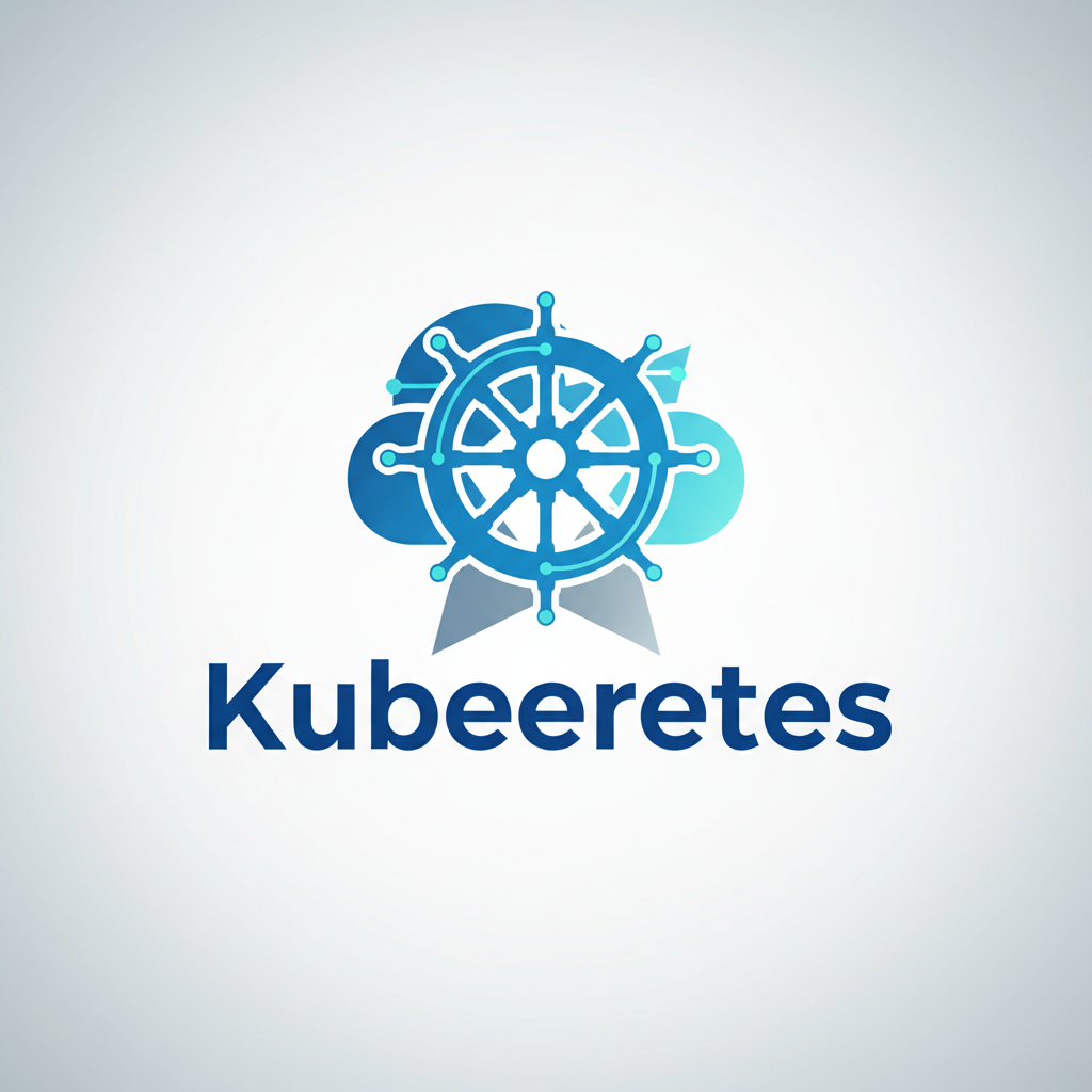 Kubernetes logo - blue ship wheel with seven spokes
