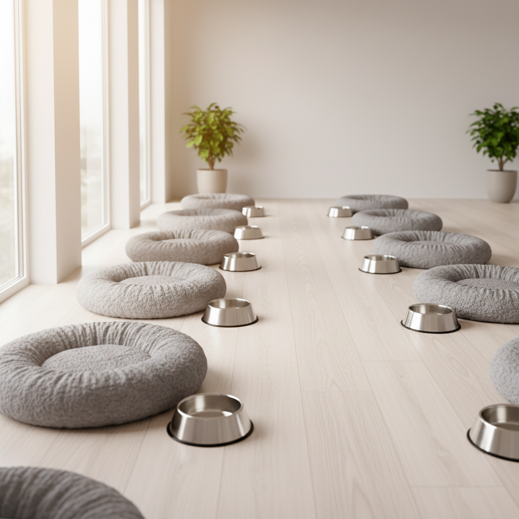 Dog food in bright clean environment