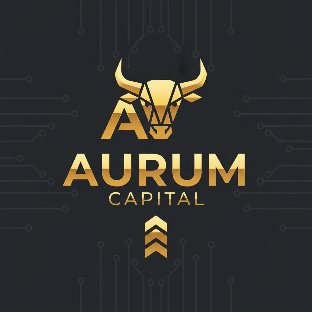 Professional financial services logo design on dark background with geometric shapes