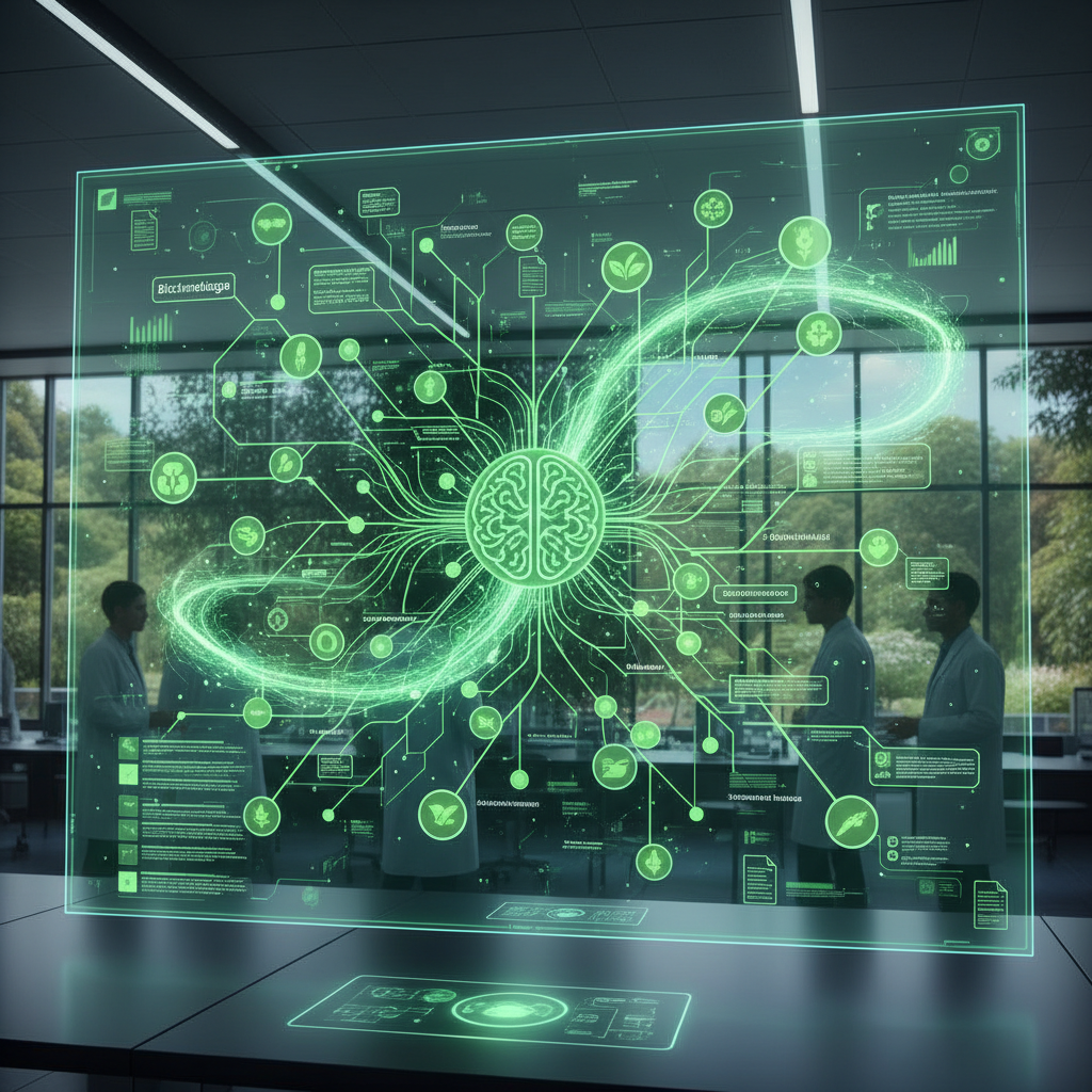 Blue-lit research data visualization