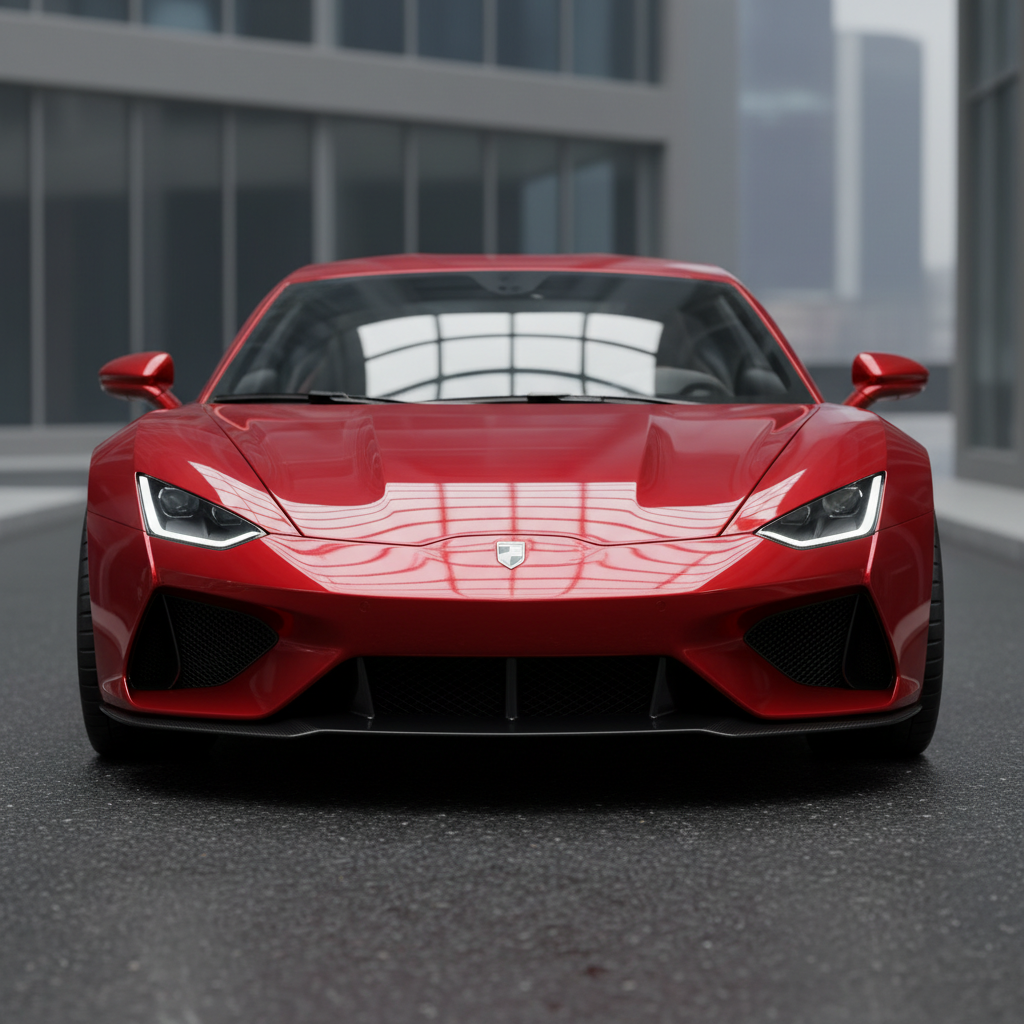 Red car parked on a street, representing motor insurance coverage