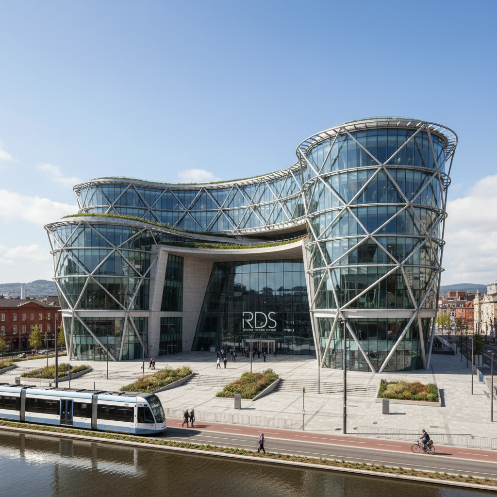 RDS Dublin convention centre exterior showcasing modern architecture