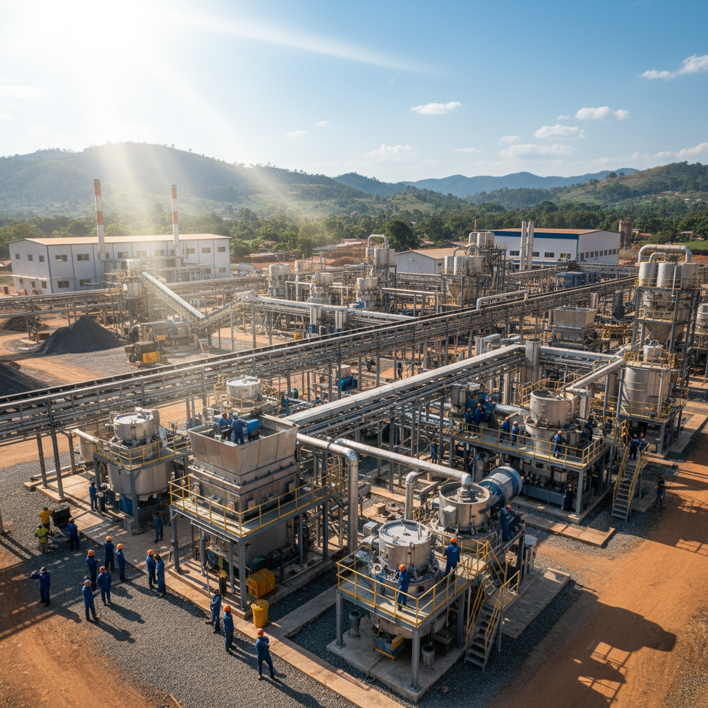 Mulumbu Minerals facility in Butembo showing modern gold processing equipment and local workers