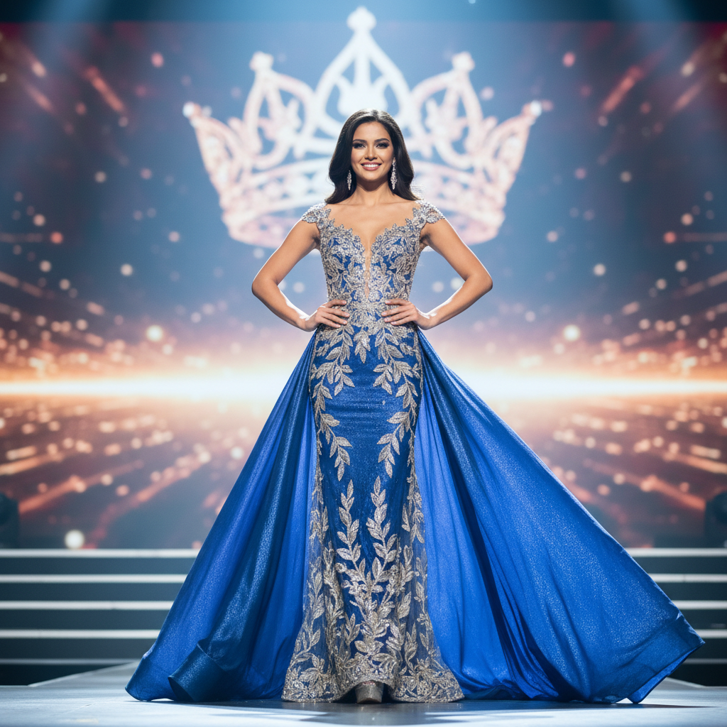 Pageant contestant demonstrating stage presence