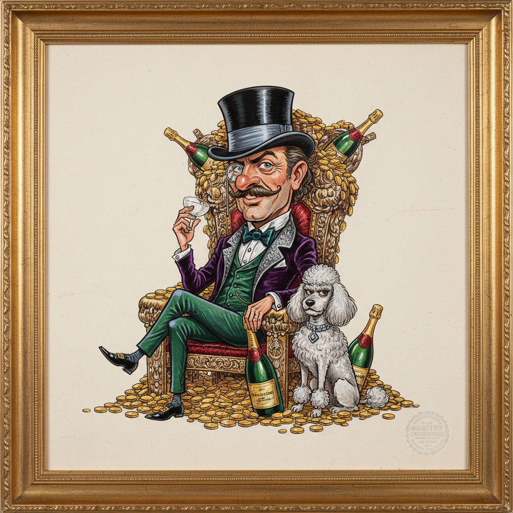 Caricature luxe sur papier d'art premium 300g avec encres de haute qualité