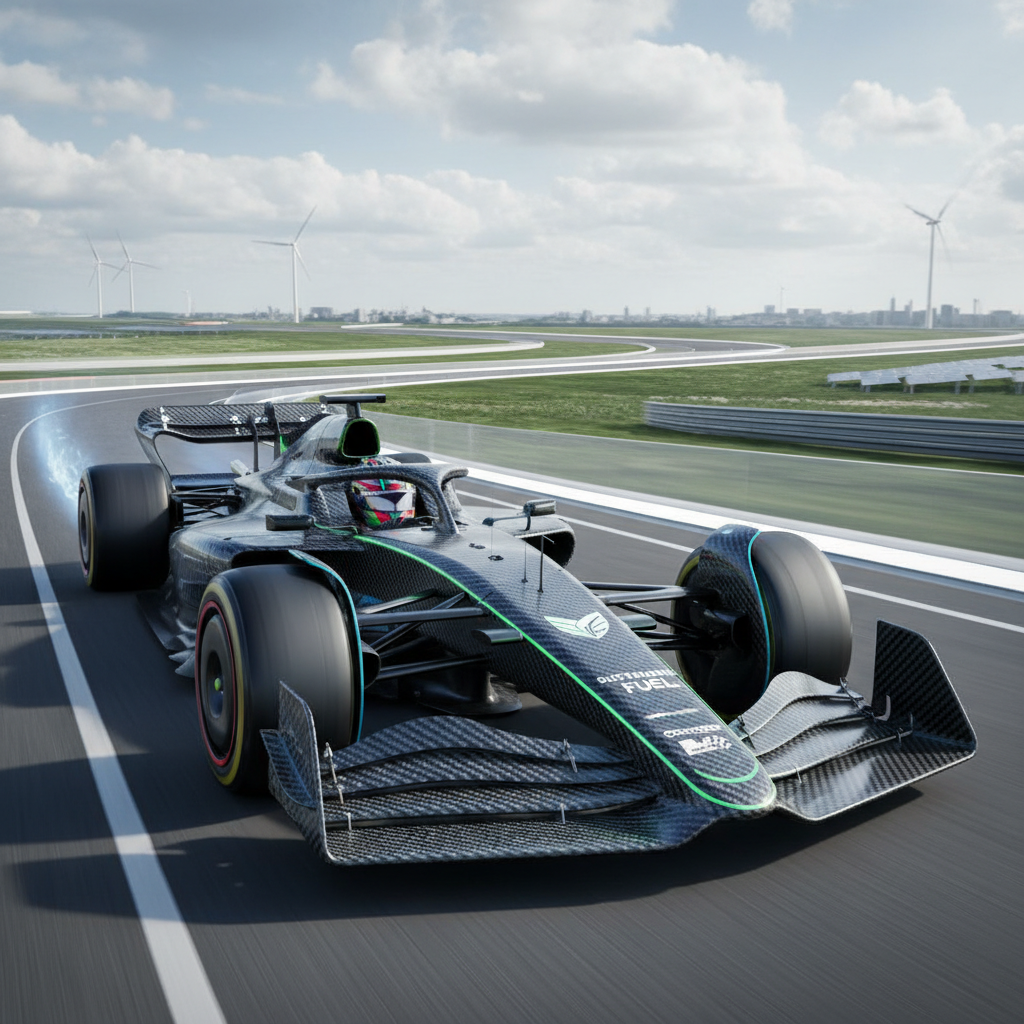 Formula 1 2026 new regulation era — active aerodynamics sustainable fuel next generation car carbon fibre technology