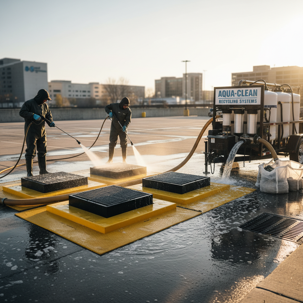 Water runoff collection system during commercial power washing operation