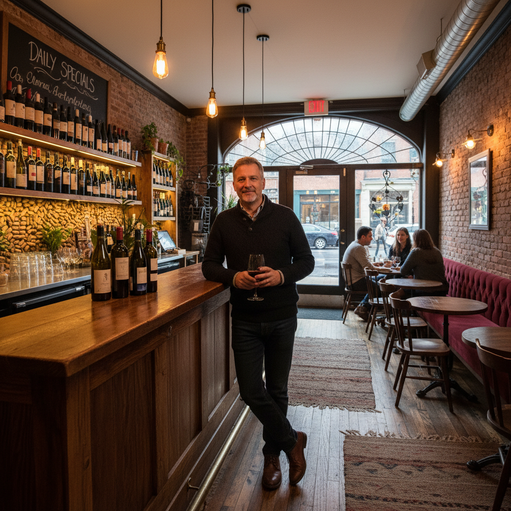 Rafael Mendes, former IT consultant who opened a wine bar in Brooklyn after completing WSET