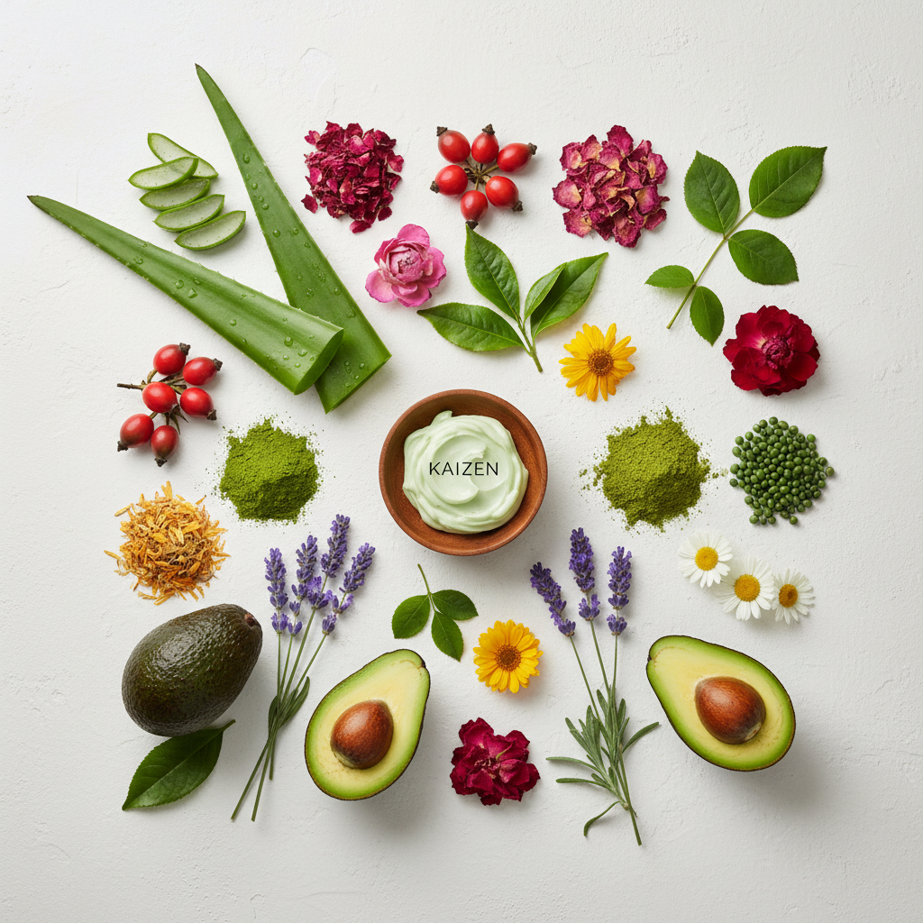 Natural botanical ingredients for KAIZEN cosmetics line