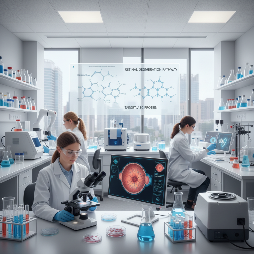 Ophthalmology eye disease research with pharmaceutical drug development