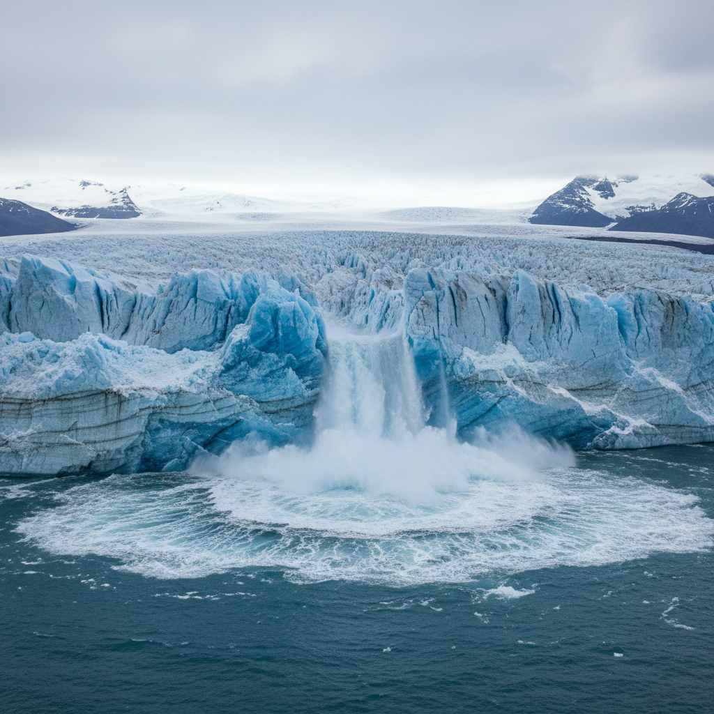 Calving glacier Arctic