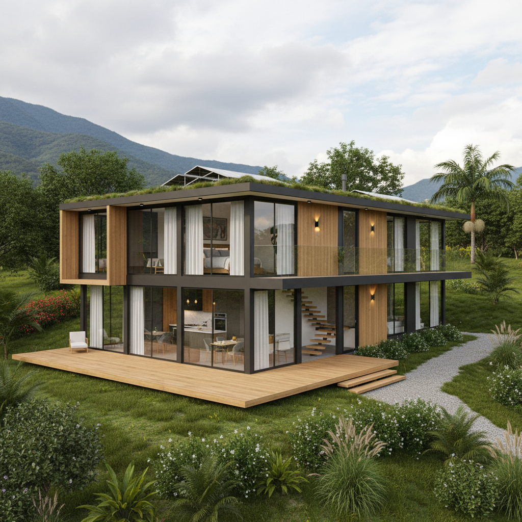 Хувийн хаус — орчин үеийн дизайн, ногоон хашаатай