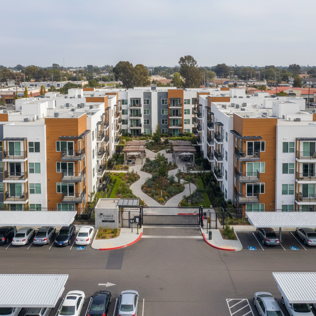 Mid-range apartment complex in South B Nairobi with parking and security gate