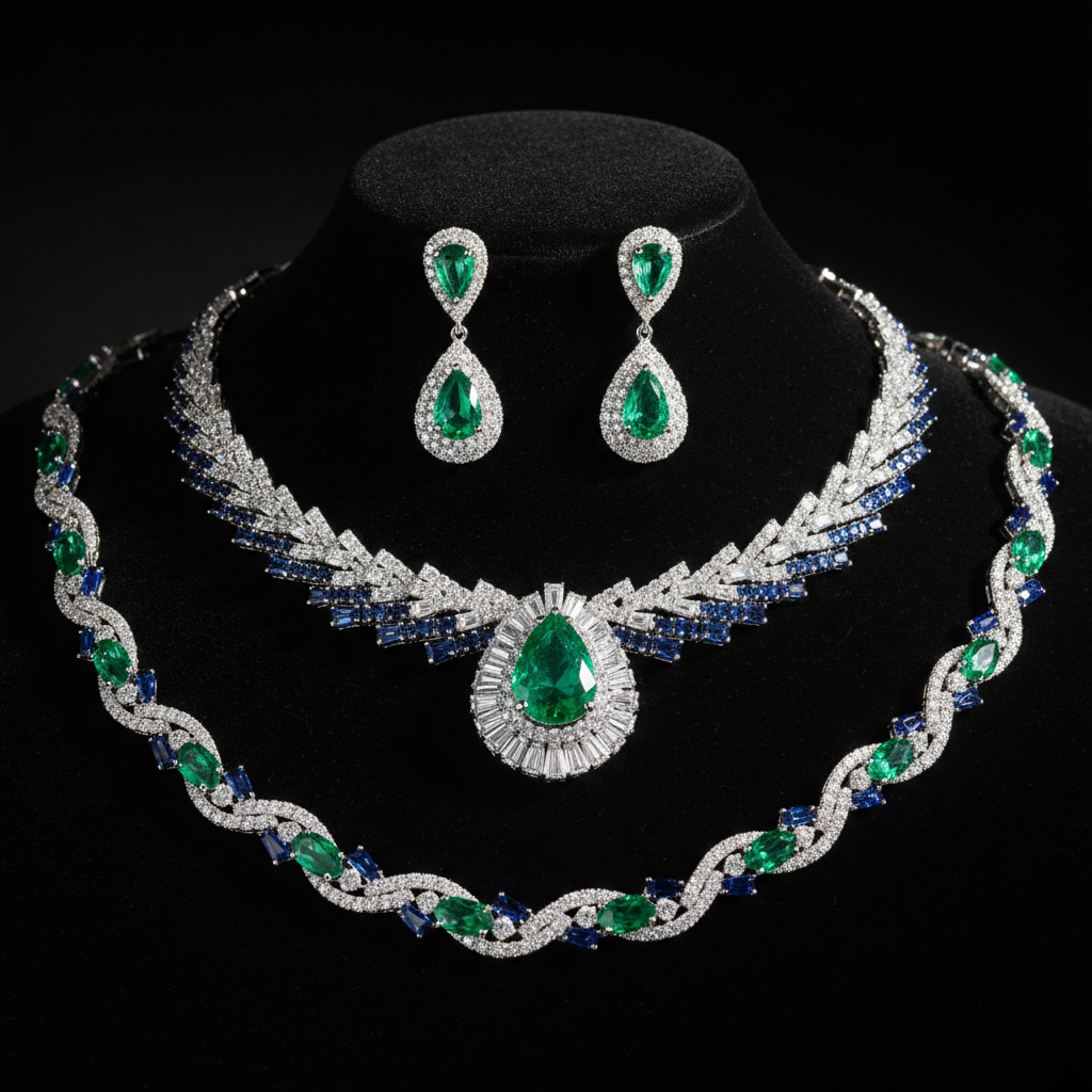 Jewellery set combo with matching necklace and earrings