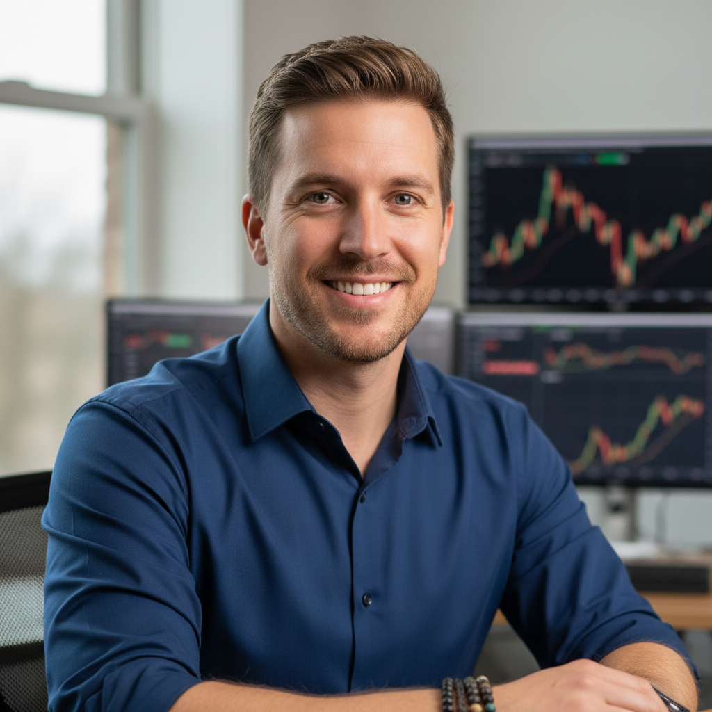 Omar A., swing trader with short hair and warm smile