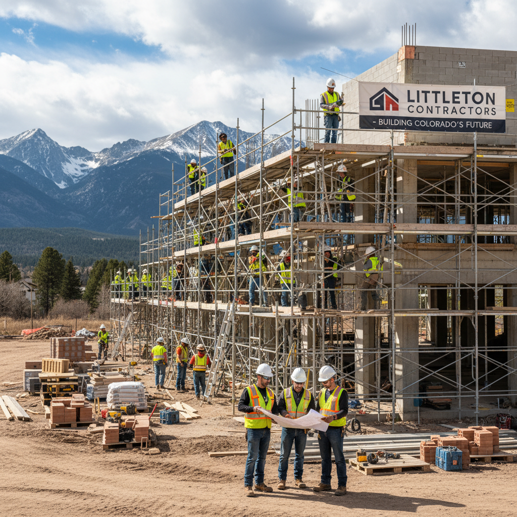 Construction support team coordinating materials and equipment on active jobsite, organized professional environment