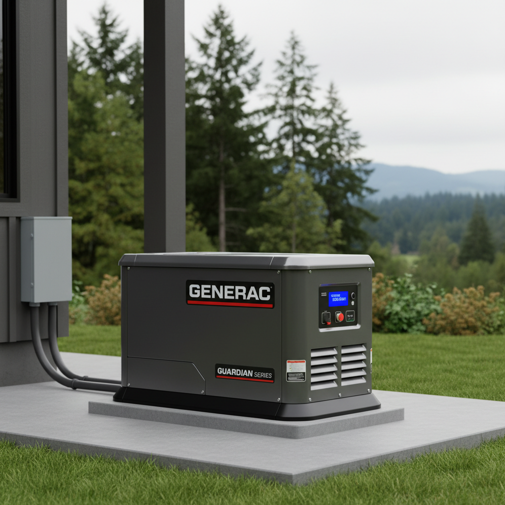 Home standby generator backup power electrical support Oregon, Generac generator information