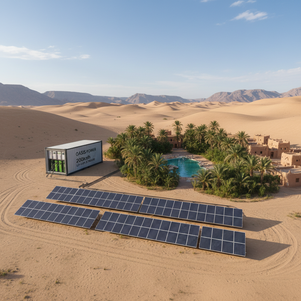Mini-grid Solaire Oasis project in Tataouine, Tunisie, solar infrastructure