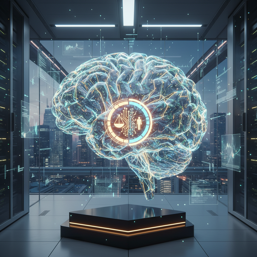 Futuristic digital brain with glowing neural network connections representing artificial intelligence