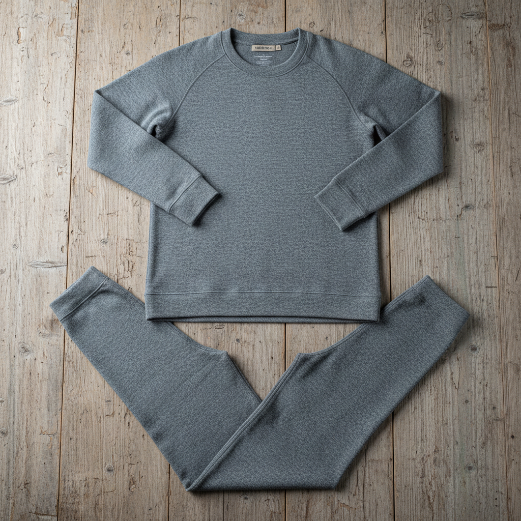 Grey merino wool base layer top