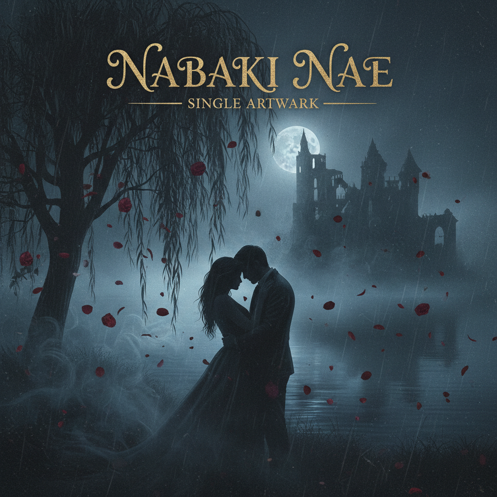 Nabaki Nae single artwork — moody dark tones with romantic imagery