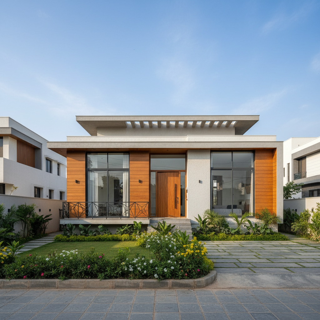 The MP Modern — 3BHK architect-designed flat-roof home on 150 sq yard plot in Indore, Madhya Pradesh by Buildrs.in