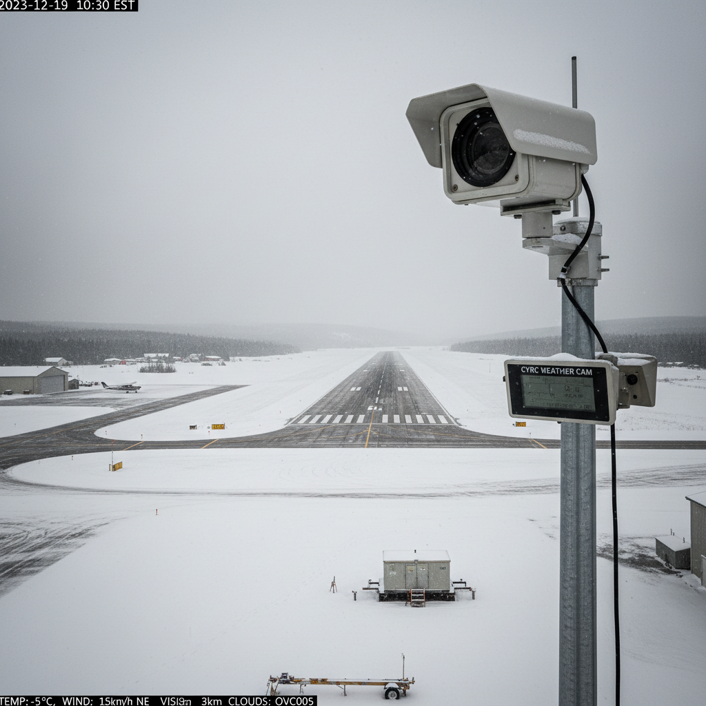 Vue caméra météo NAV CANADA à CYRC - Chicoutimi Saint-Honoré, ciel et conditions météo actuelles