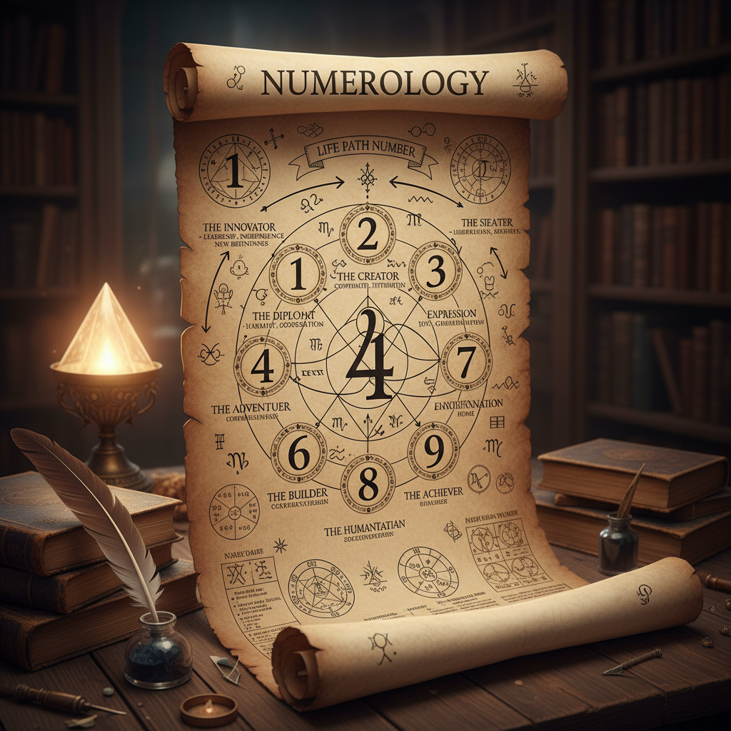 Numerology chart showing life path numbers and their spiritual significance