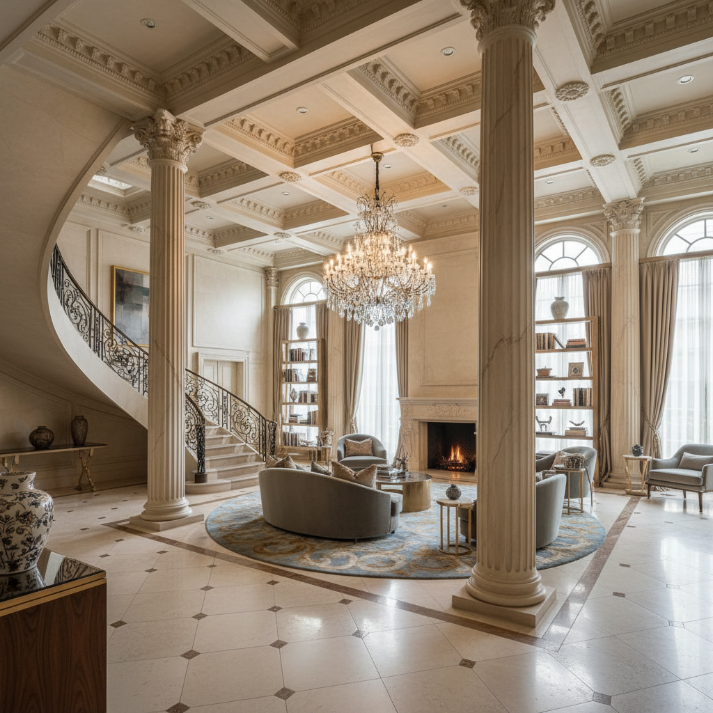Prestige Studio project showing the relationship between architectural proportion and interior design in a luxury residential space