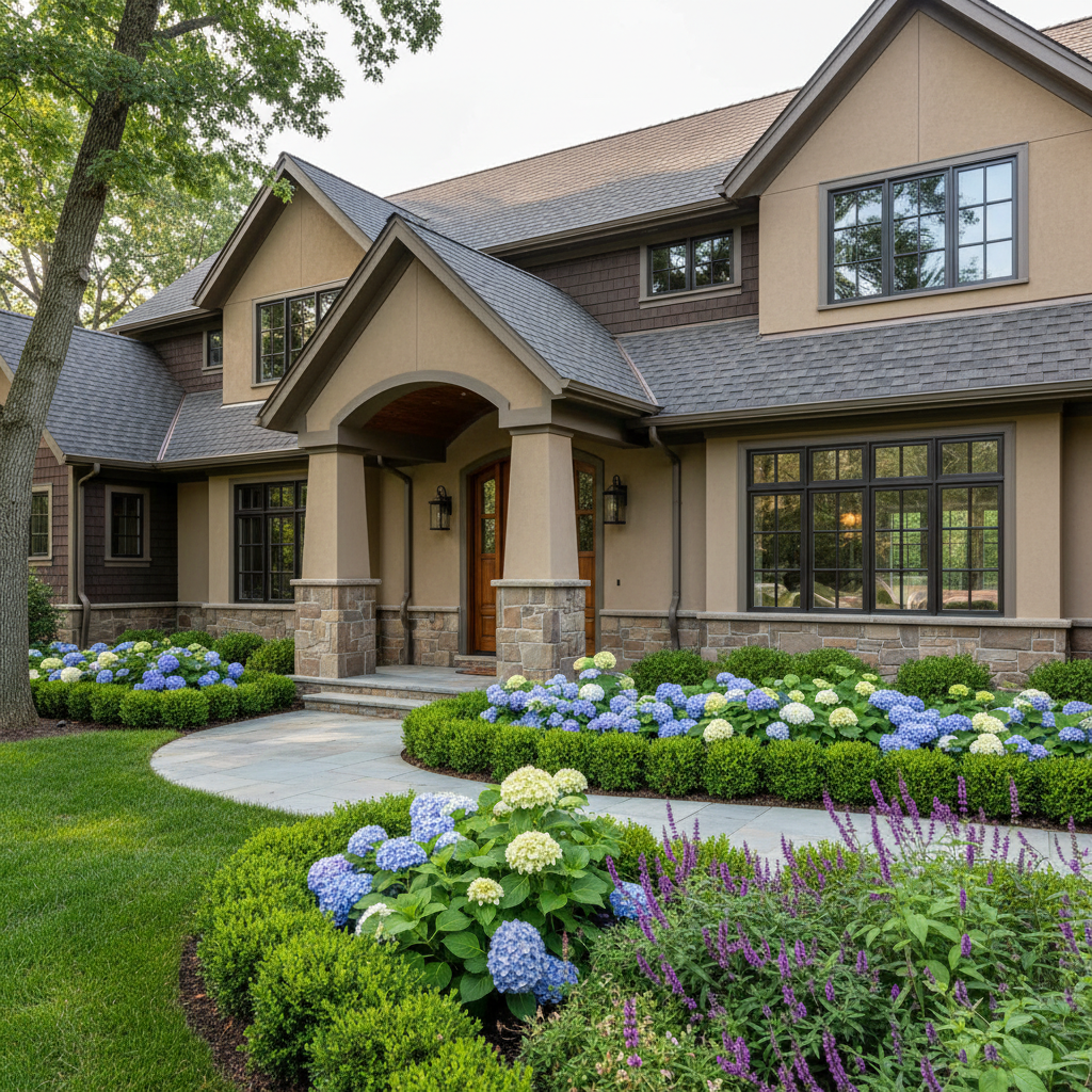Home addition expanding living space with matching architectural style