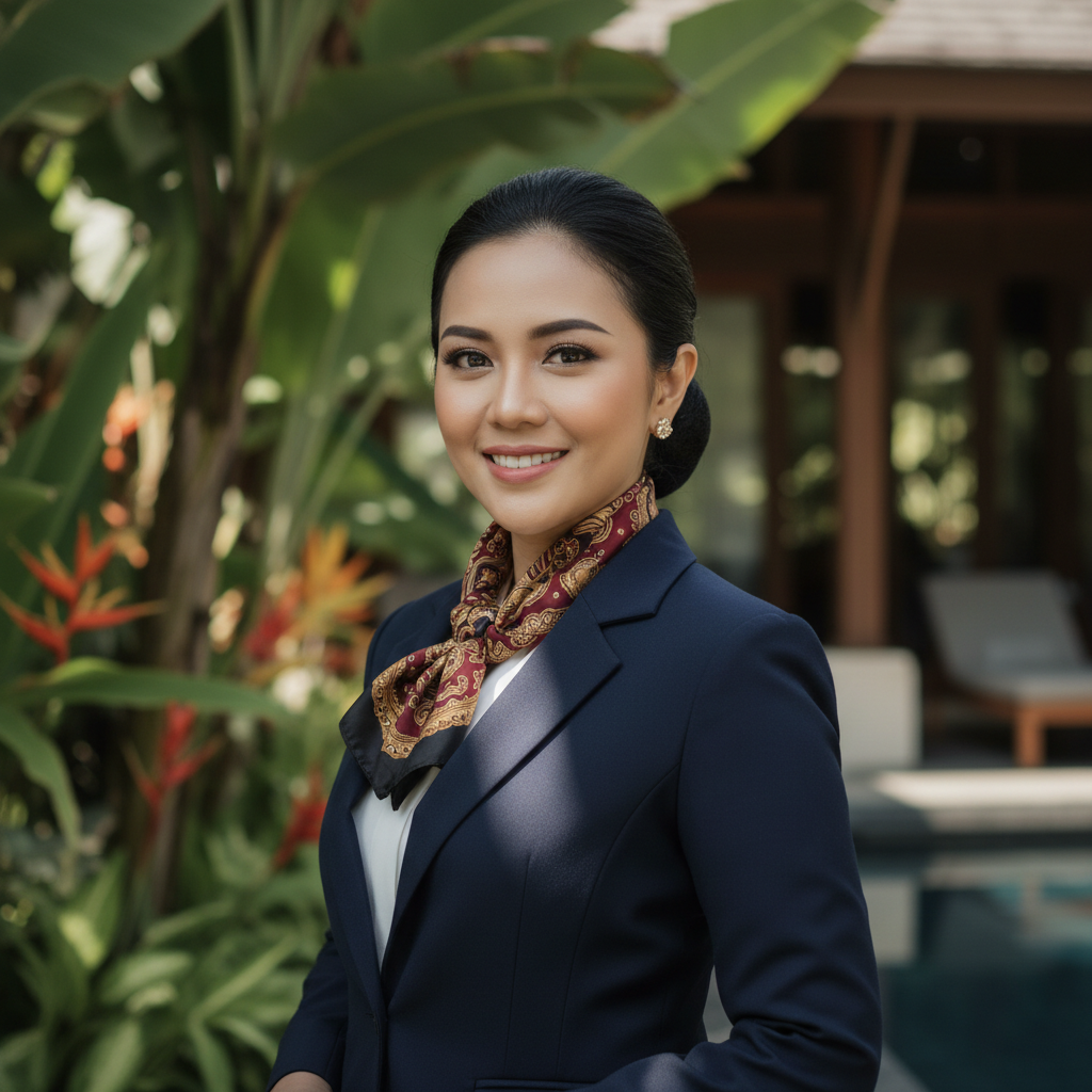 Ni Putu Ari Dewi, hotel manager in Kuta Bali, long-term customer