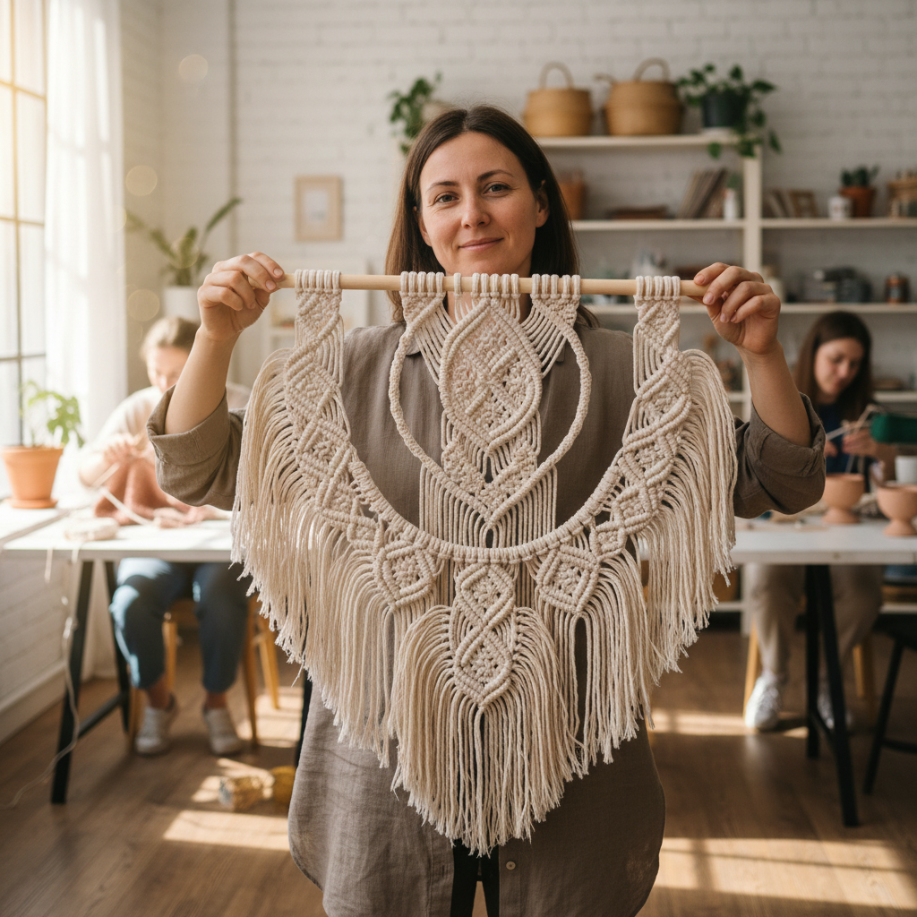 Nadia community member who posted finished macramé piece