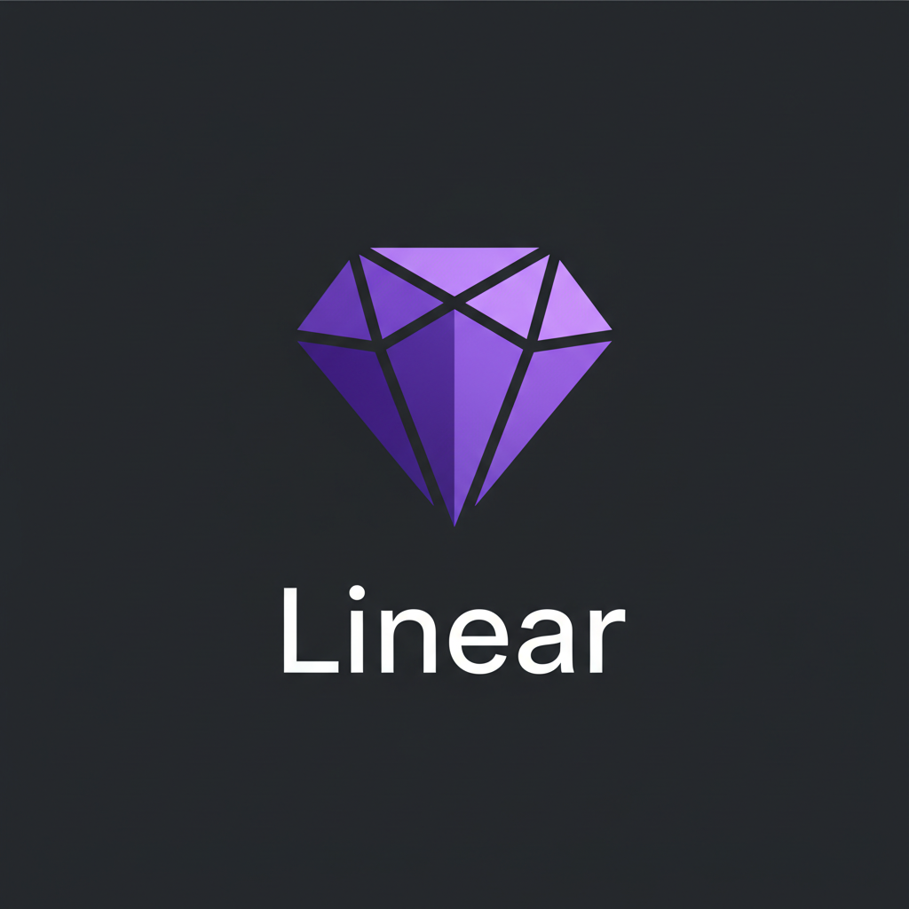 Linear app logo — geometric purple diamond on dark background