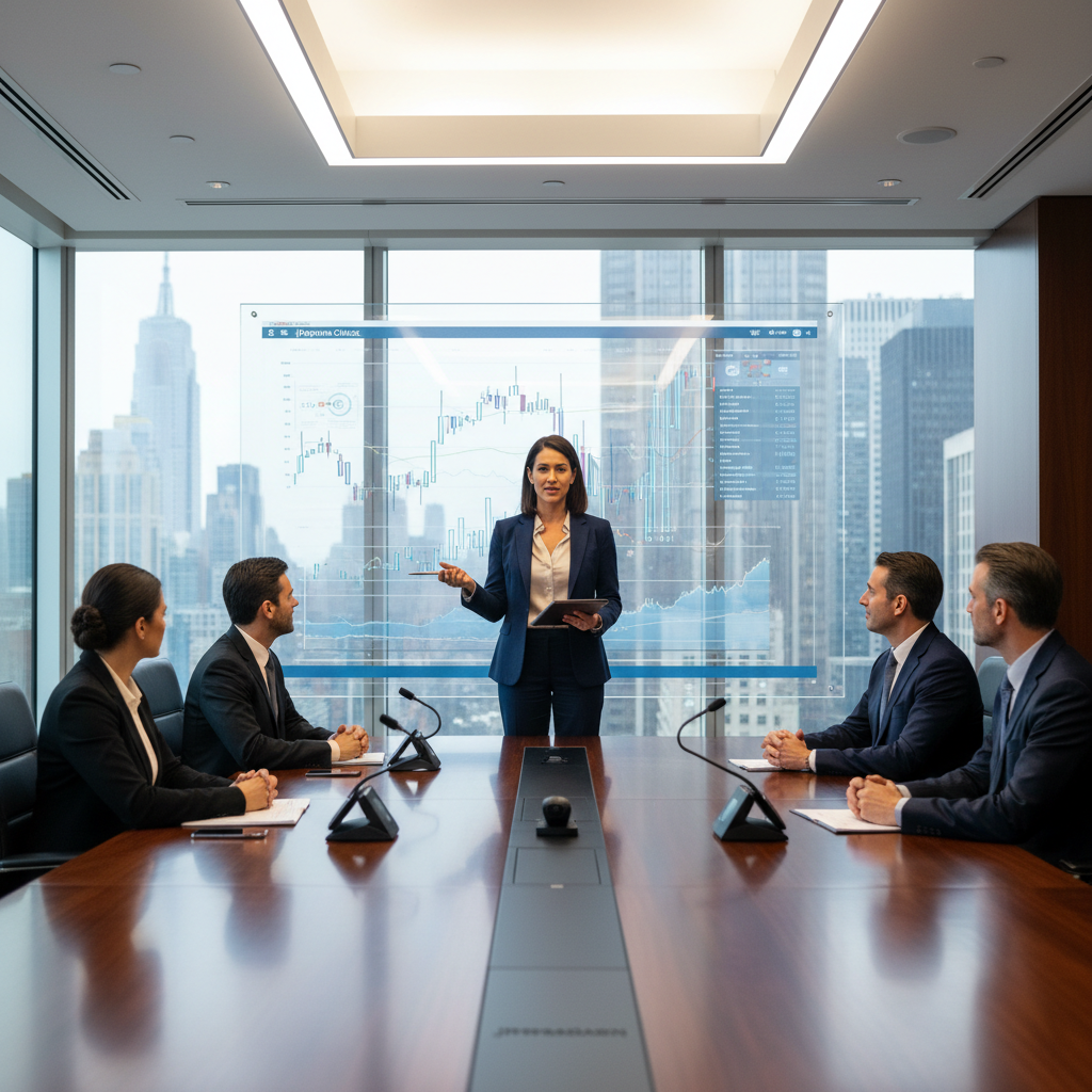 Danielle Okafor at JPMorgan Chase headquarters, photographed in conference room