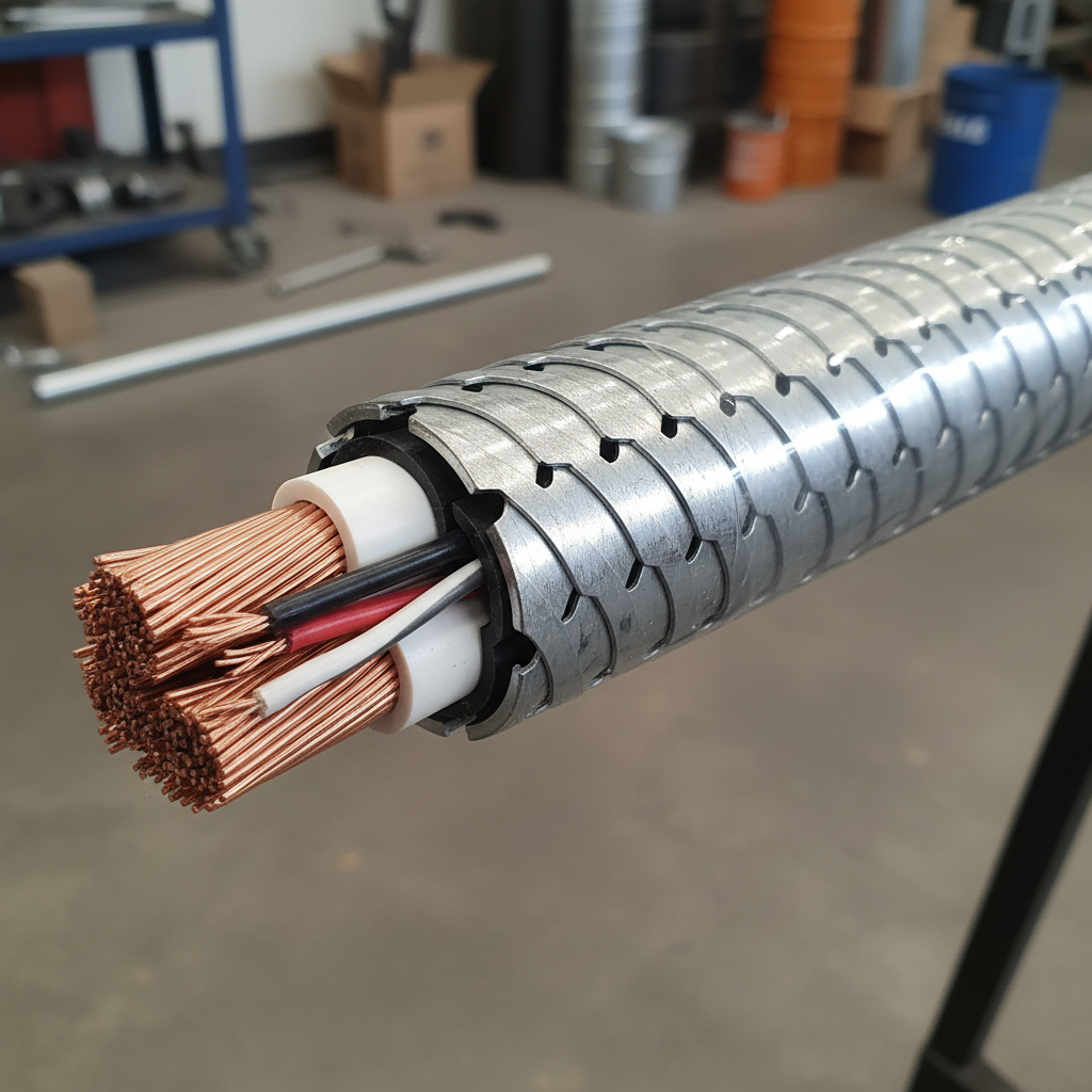 Armored underground power cable
