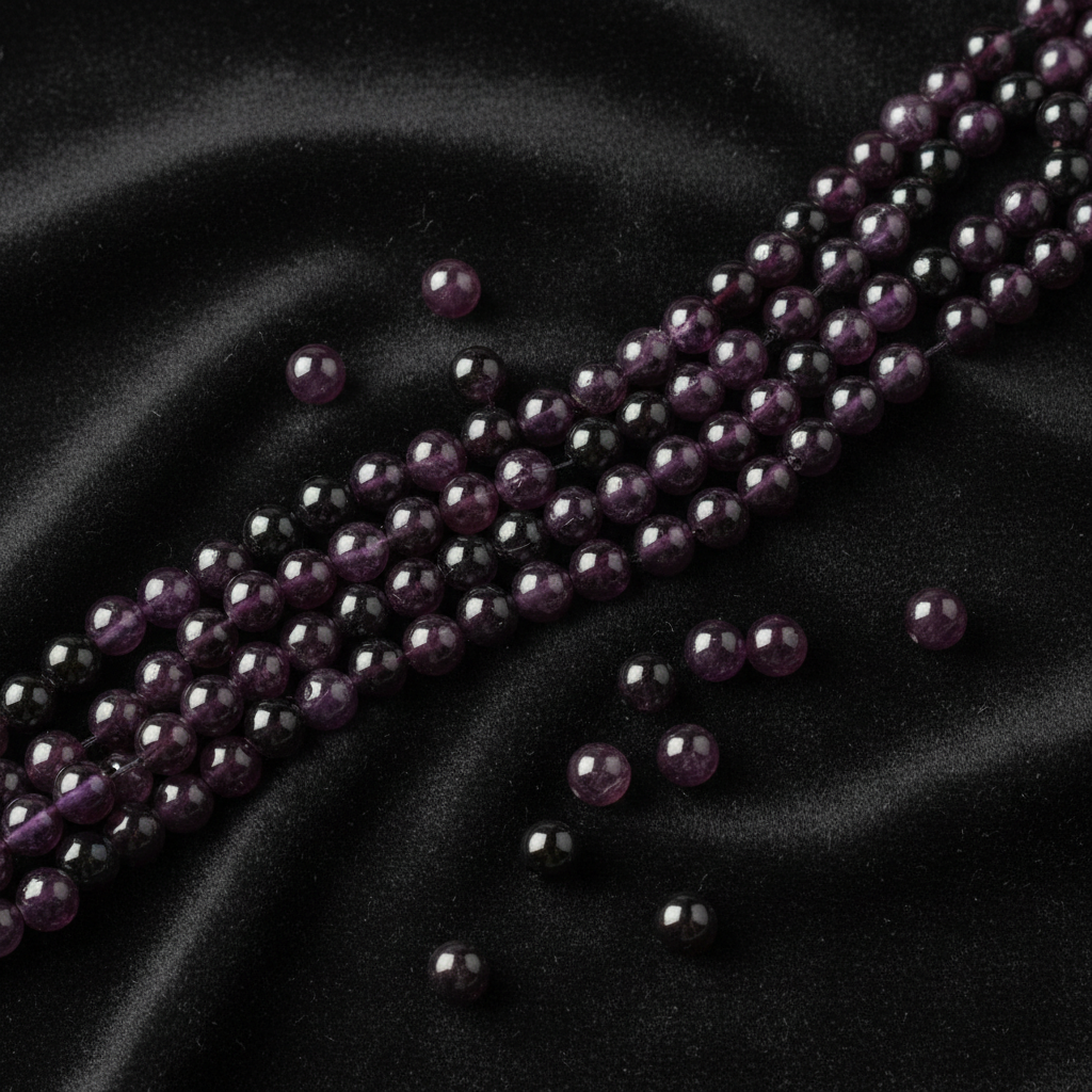Baroque Velvet Tote in deep plum Italian velvet with antique glass bead floral motif, rich dramatic lighting