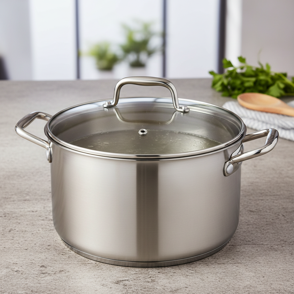 Stainless steel casserole pot with glass lid 3 litre capacity
