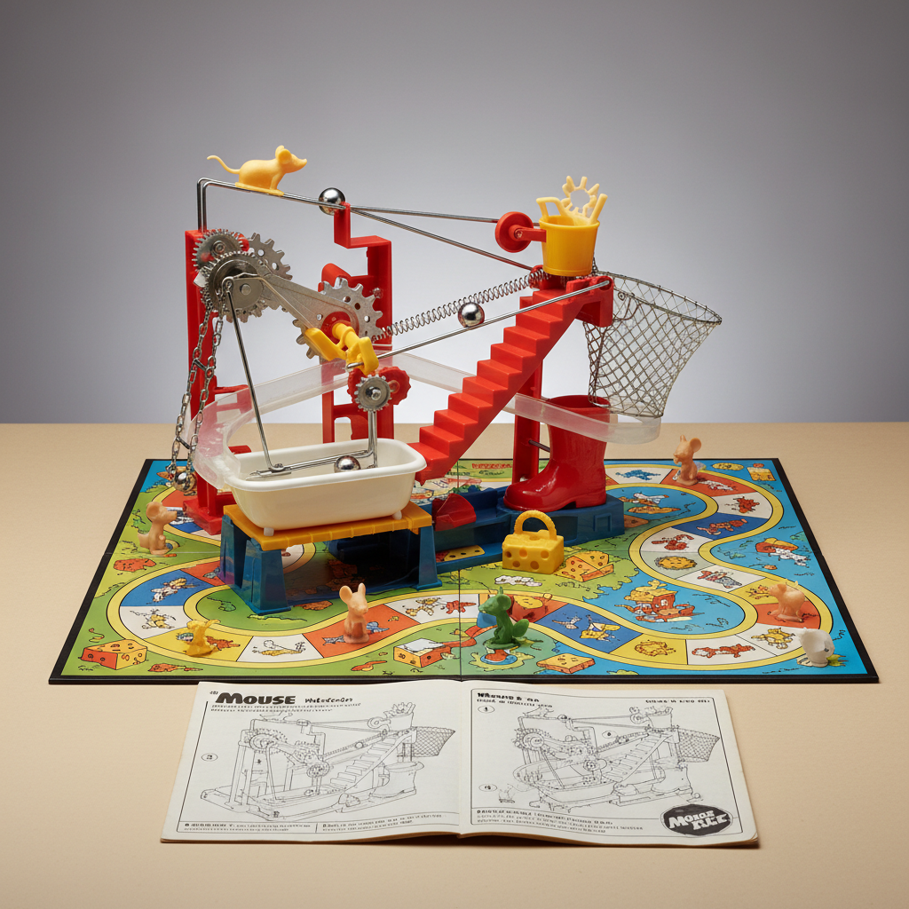 Mouse Trap board game with all trap components assembled and verified complete with original instructions