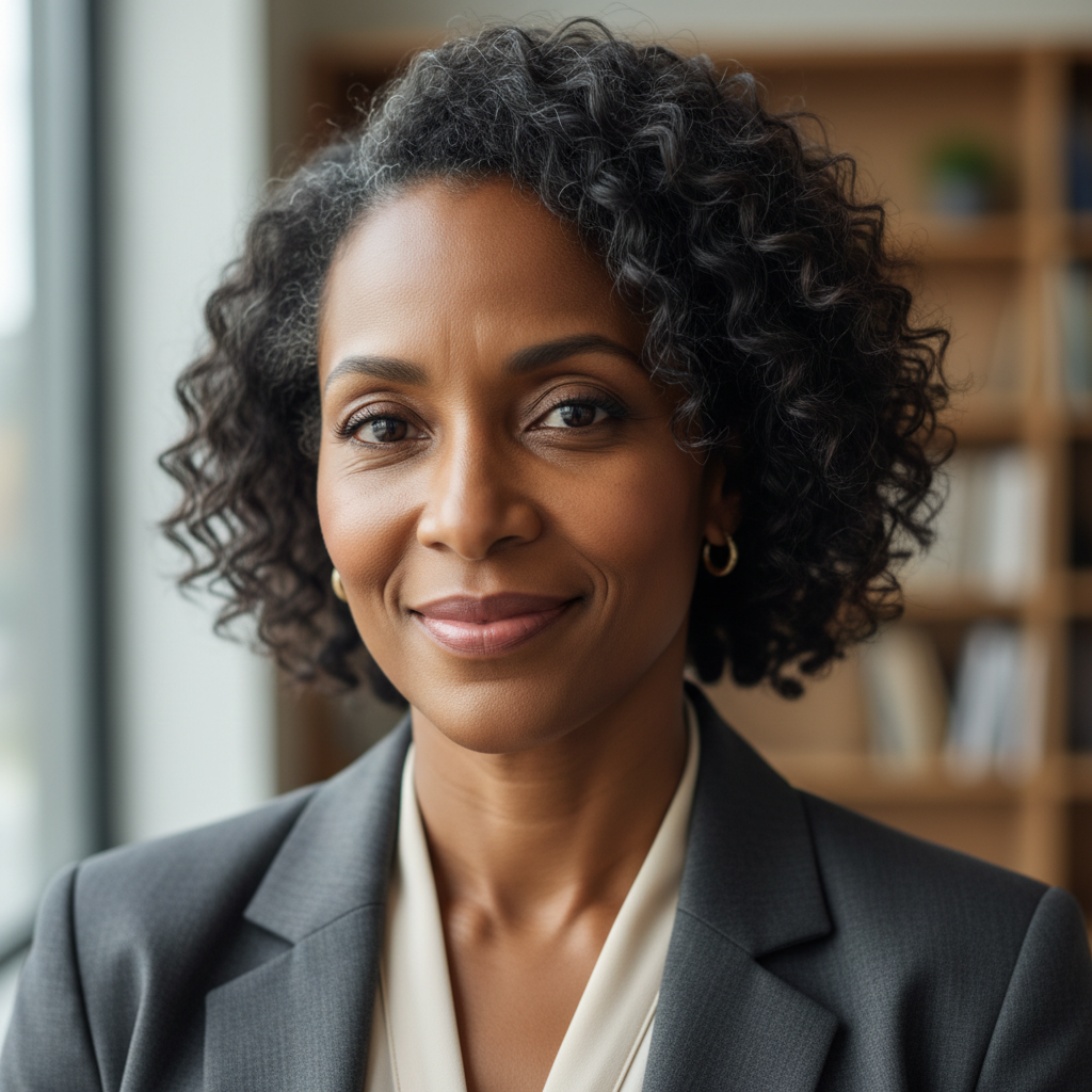 Professional headshot of Margaret Calloway, elegant woman in her 50s in business attire
