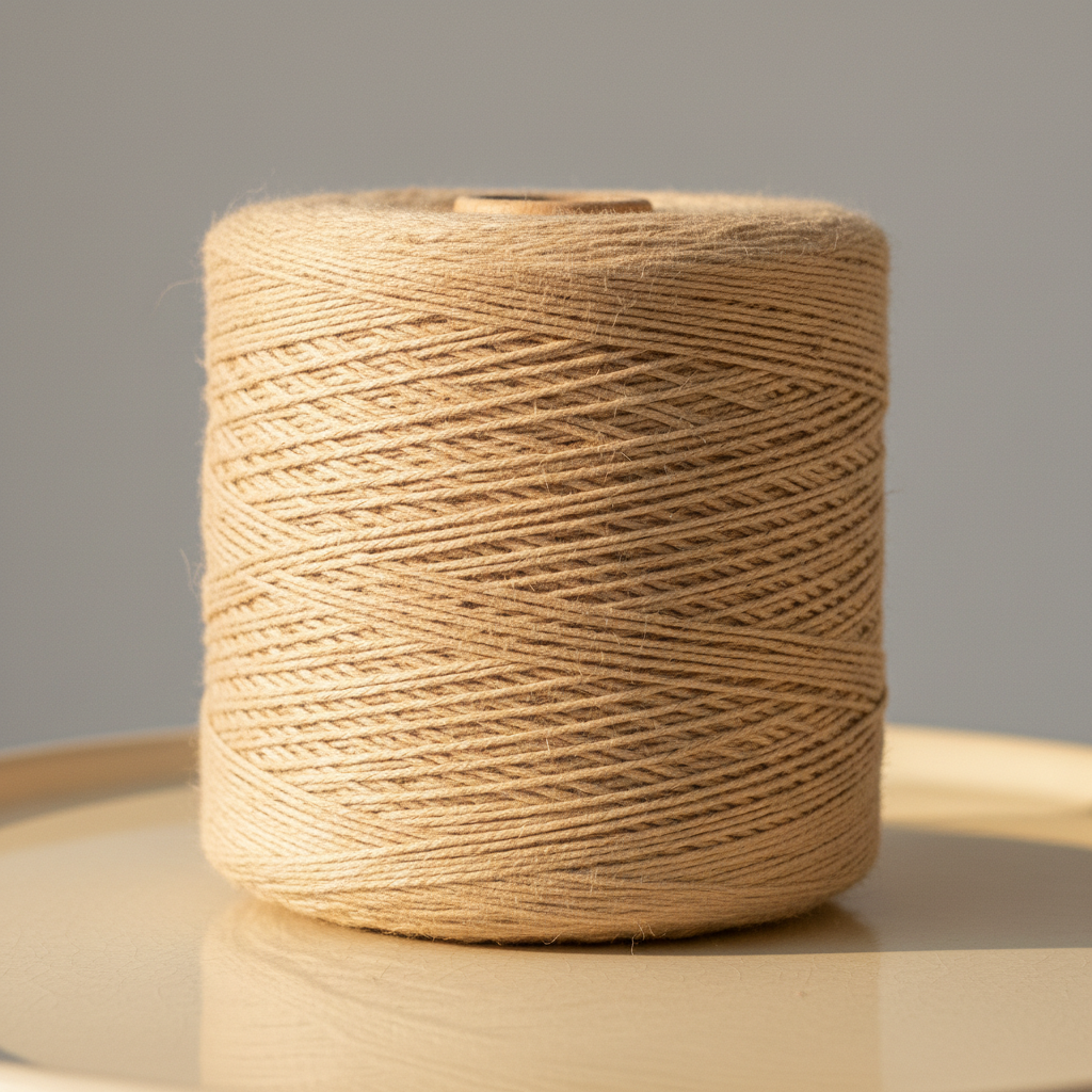 Natural cotton dori spool in warm beige tones
