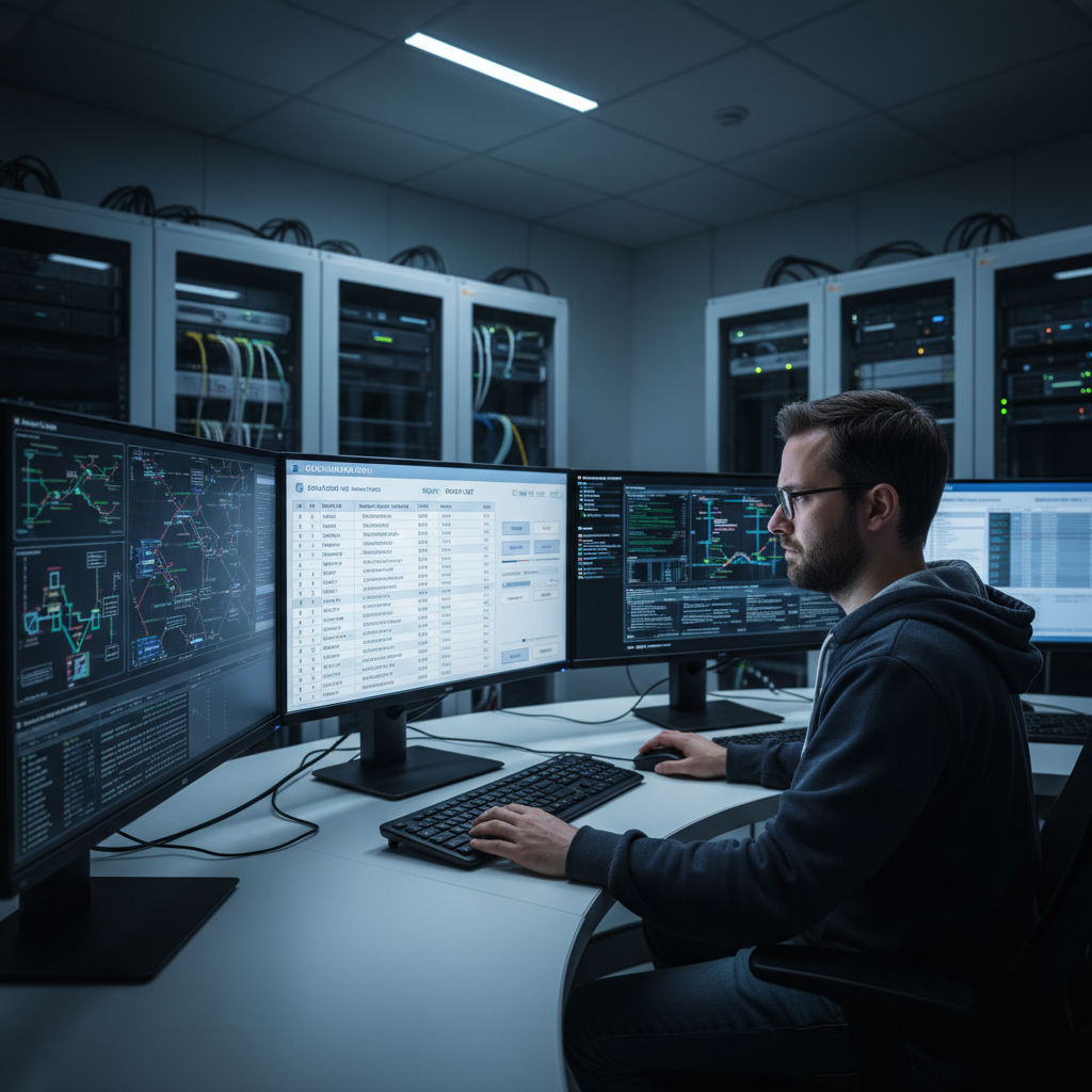 IT administrator managing email allow and block lists on a security management console in a UK office