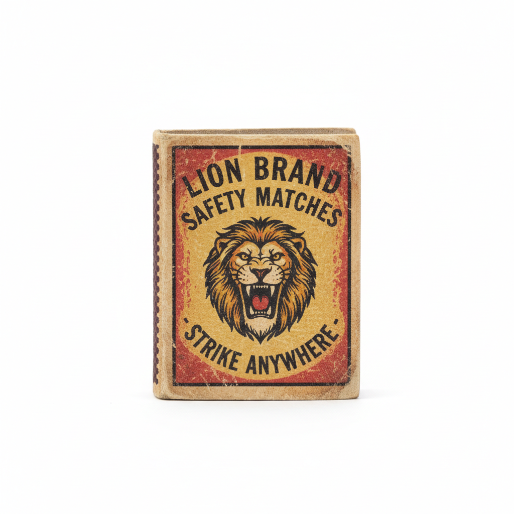 Miniature notebook designed to look like a vintage matchbox
