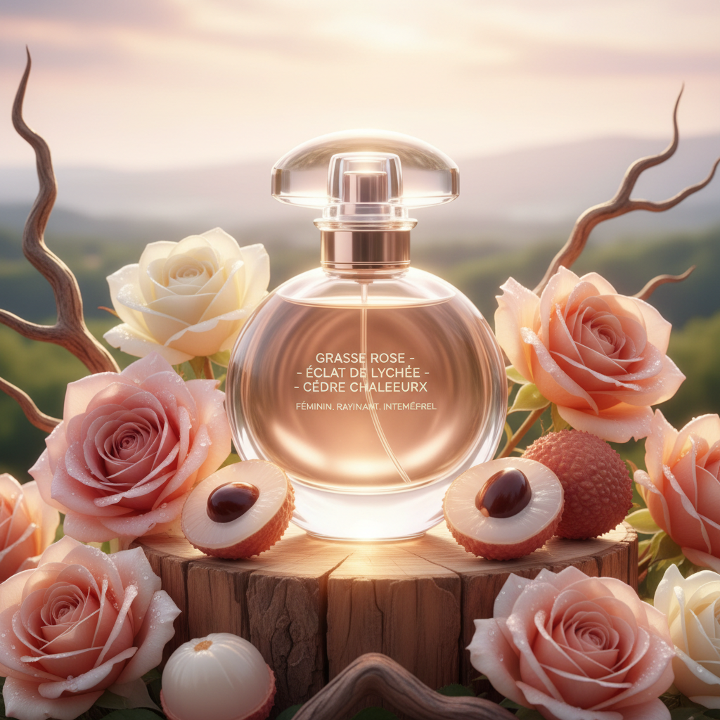 Peony Blush luxury perfume bottle by Breeze