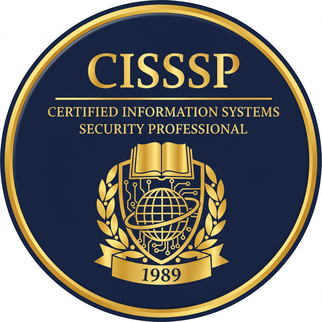 CISSP information security certification with gold emblem