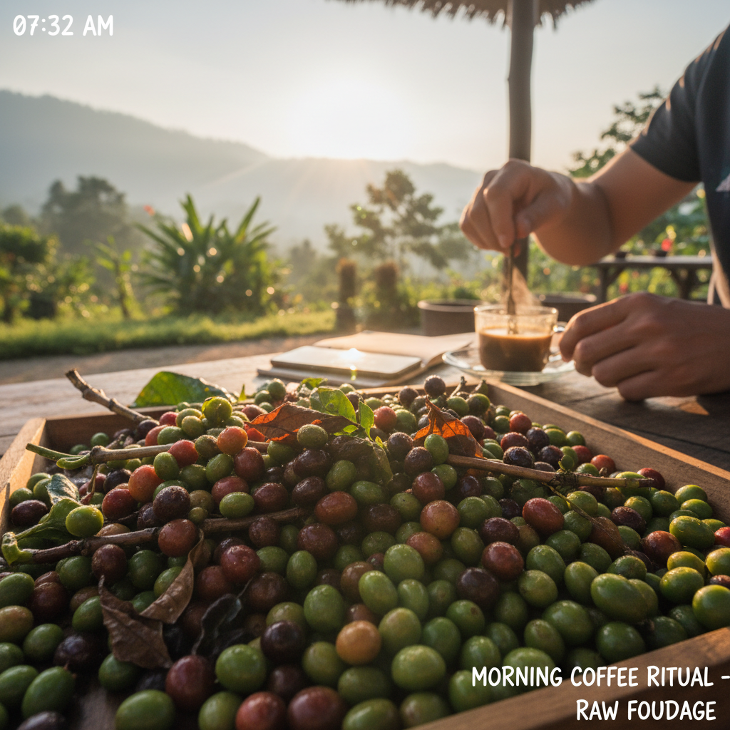 Raw ungraded coffee footage from morning vlog