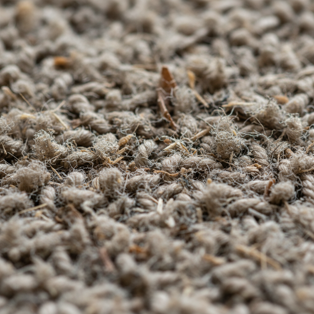 Close-up of carpet fibers showing embedded dirt and professional cleaning extraction process in a Southern California home