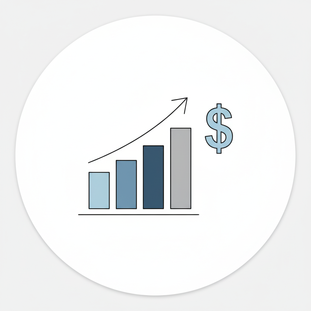 Financial growth chart showing upward trend